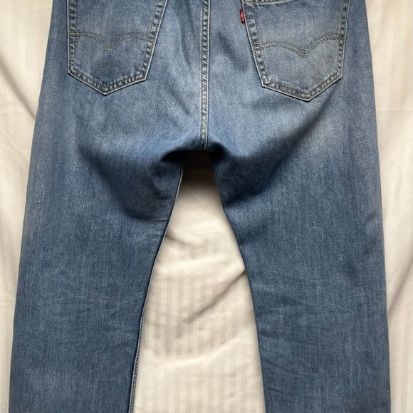 Levi's 505 Men's Jeans Regular Fit 34x30 Blue Medium Wash Stretch Straight Leg - Picture 5 of 13